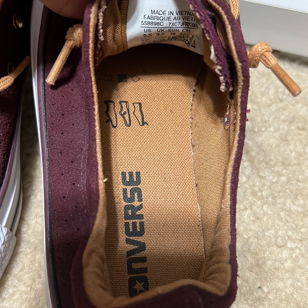 Maroon Suede Converse - image 5